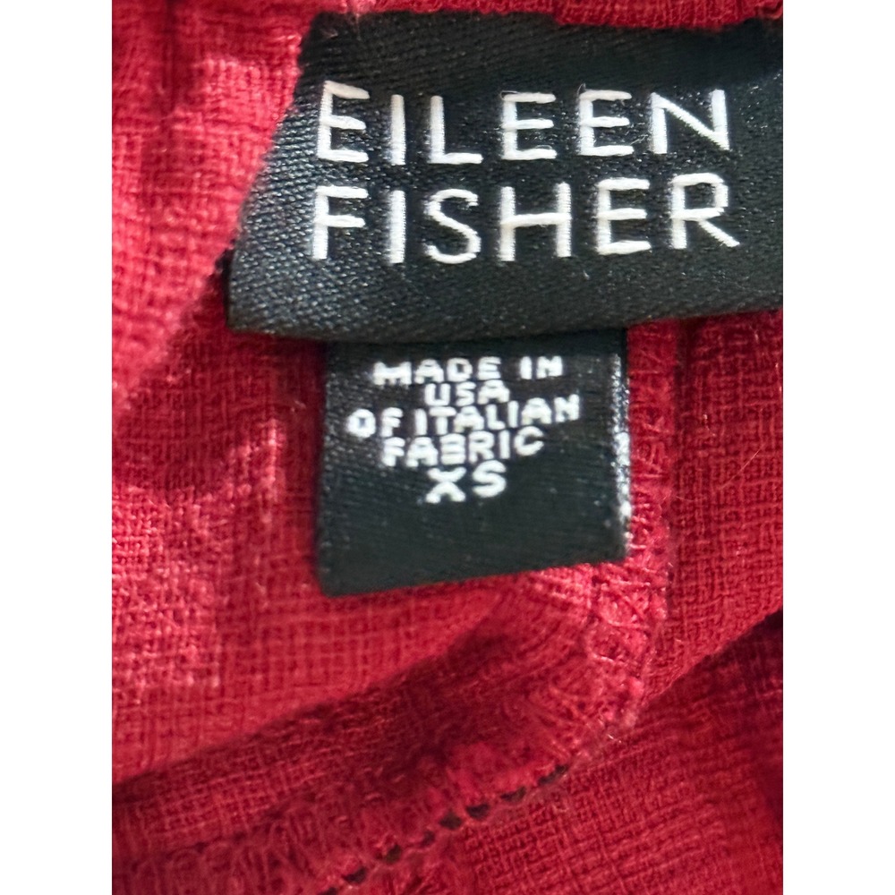 Eileen Fisher XS Red Italian Fabric Pull On Ankle Pants Made USA Vintage - Picture 6 of 6